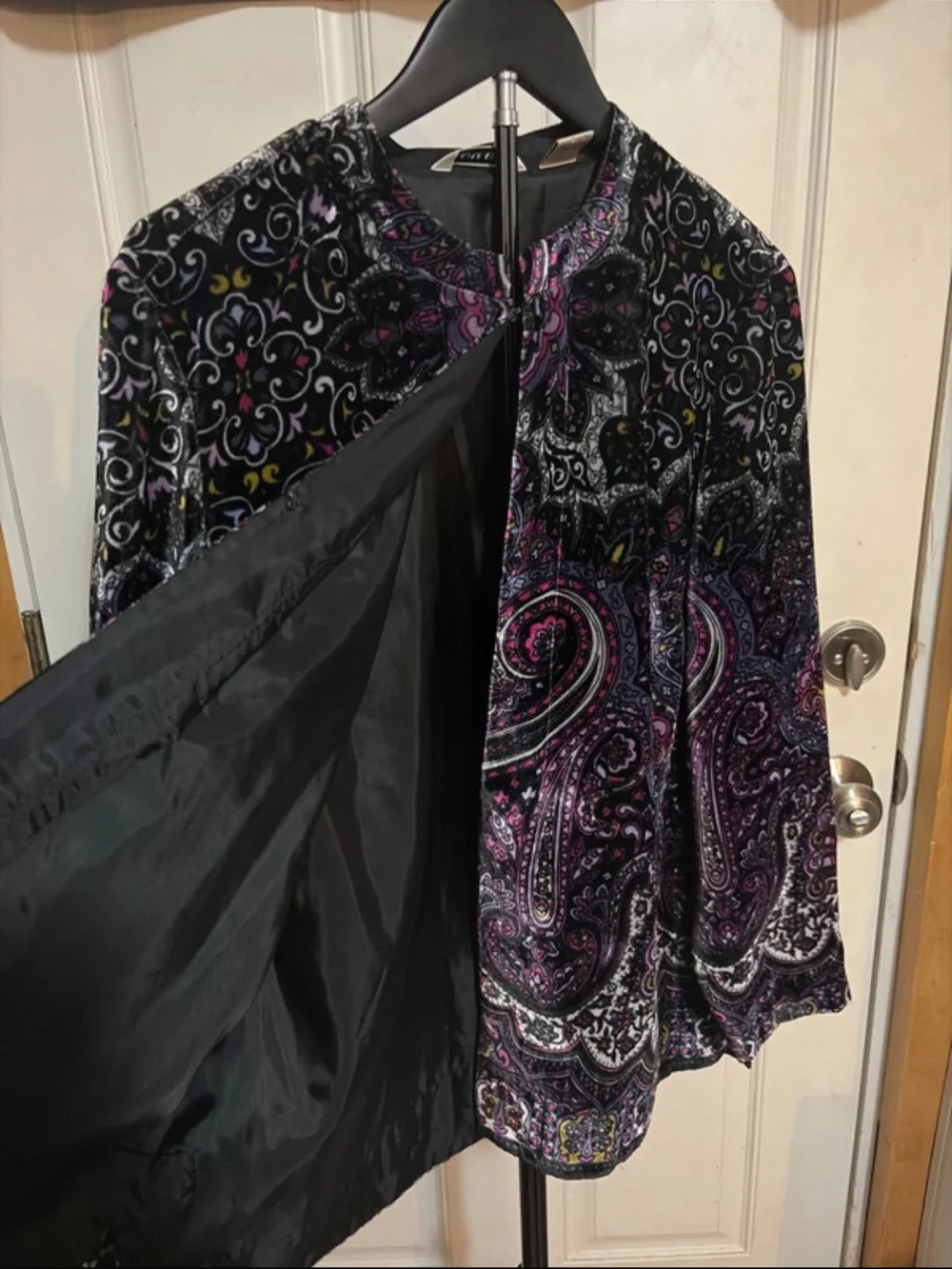 Vintage Laura Ashley Purple Paisley Velour Blazer/ Jacket